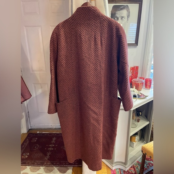 Women’s 1980s Oversized Maroon Wool Dress Jacket - Picture 3 of 11